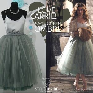 Sage Green Ombre 7 Layer Tulle Set NWOT